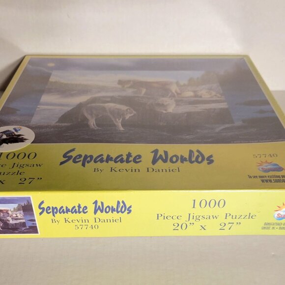 Separate Worlds by Kevin Daniel 1000 pc Wolf Puzzle Church 20 x 27 Sunsout New - Picture 2 of 6